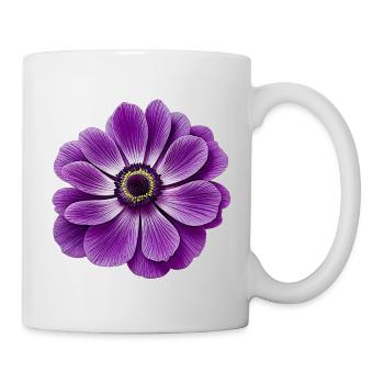 anemone Lila Blütenpracht Gradient - Tasse - Weiß - Rechts
