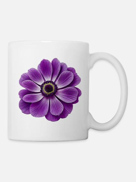 anemone Lila Blütenpracht Gradient - Tasse - Weiß