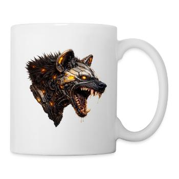 Mechanical hyaena head with luminous accents - Mug - white - Right