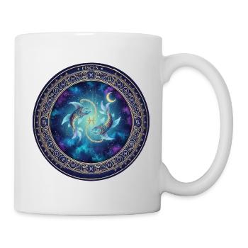 Fischzeichen im kosmischen Kreis - Tasse - Weiß - Rechts