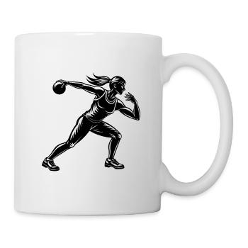 Fille lanceuse du poids pour l’athlétisme - Mug blanc - blanc - Droite