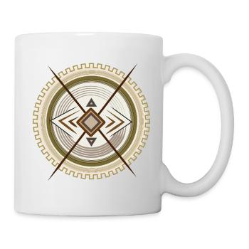Geometrisches Tribal-Mandala Emblem - Tasse - Weiß - Rechts
