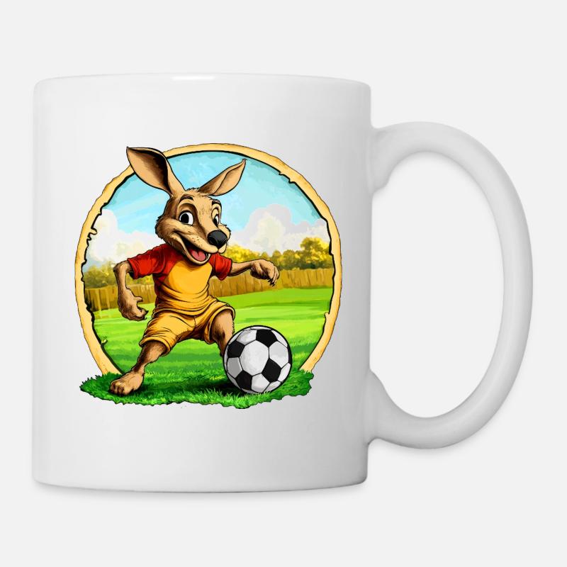 Fussballer Känguru - Tasse - Weiß