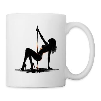 Danse exotique à la barre : Art sexy de squat en talons hauts - Mug blanc - blanc - Droite