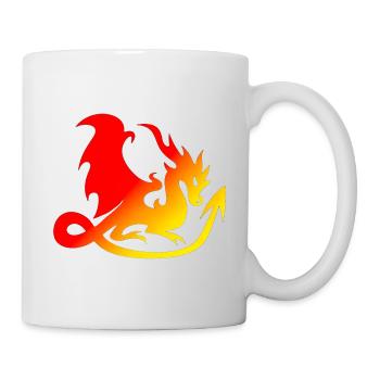 bunter drache, farbverlauf - Tasse - Weiß - Rechts