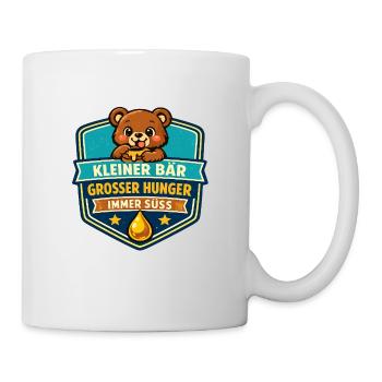 Kleiner Bär: Grosser Hunger Logo - Tasse - Weiß - Rechts