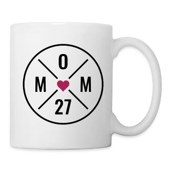 Mom 27 Herz - Tasse - Weiß - Rechts