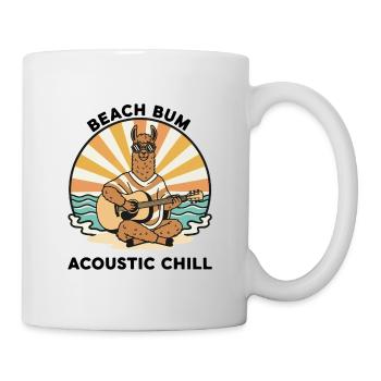 Llama Beach Bum Akustik-Chill-Gitarre - Tasse - Weiß - Rechts