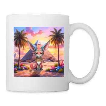 Pharao-Katze bei Sonnenuntergang - Tasse - Weiß - Rechts