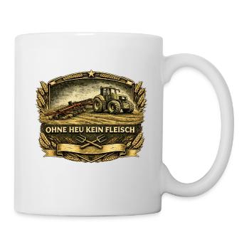 Ohne Heu Kein Fleisch Vintage Emblem - Tasse - Weiß - Rechts