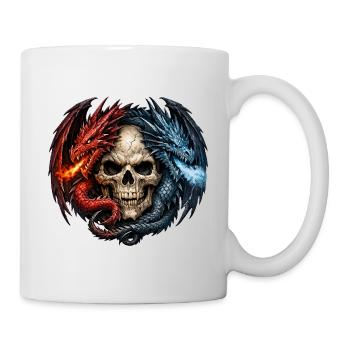 Crâne du Dragon de Feu et de Glace - Mug blanc - blanc - Droite