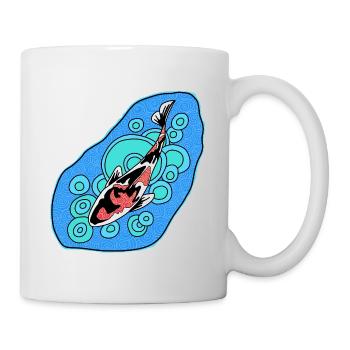 Koi Azure Spiral - Tasse - Weiß - Rechts