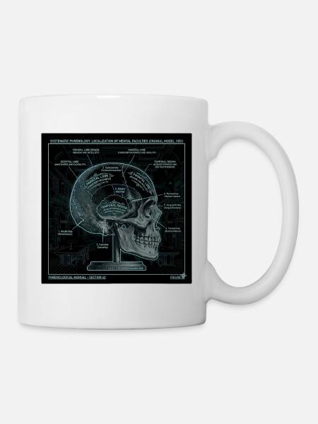 Art du diagramme de phrénologie du crâne - Mug blanc - blanc