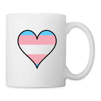 Trans Pride Herz - Tasse - Weiß - Rechts