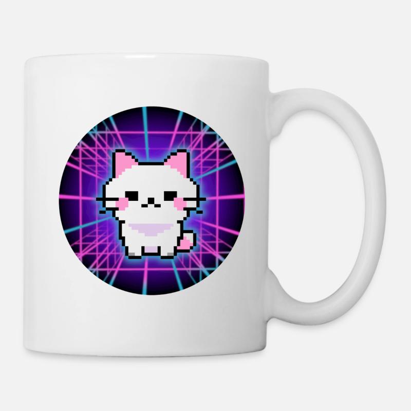 Neon Pixel Pets – Glitch Vibes for Gamers - Mug - white