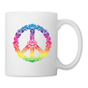 Peace Sign Floral Boho Style - Mug - white - Right