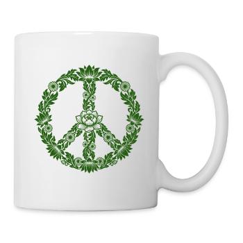 Peace Sign Floral Boho Style - Mug - white - Right