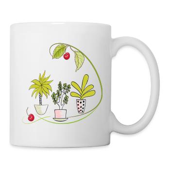 Blumen Fantasie - Tasse - Weiß - Rechts