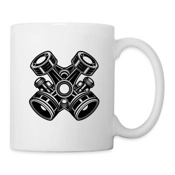 Motorkolben des Autos - Tasse - Weiß - Rechts
