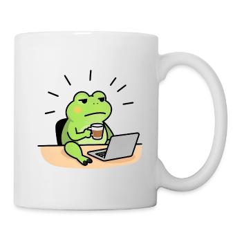 Froschkaffee und Laptop - Tasse - Weiß - Rechts