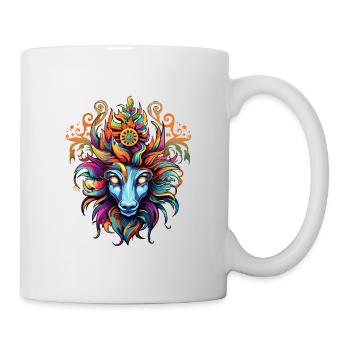 Magie volcanique de la tête de lion coloré - Mug blanc - blanc - Droite
