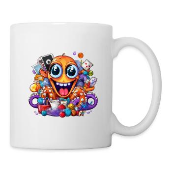 Lustiger Loot-Octopus voller Schätze - Tasse - Weiß - Rechts