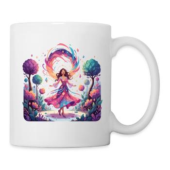 Danse colorée de la princesse dans la danseuse enchantée de la forêt - Mug blanc - blanc - Droite