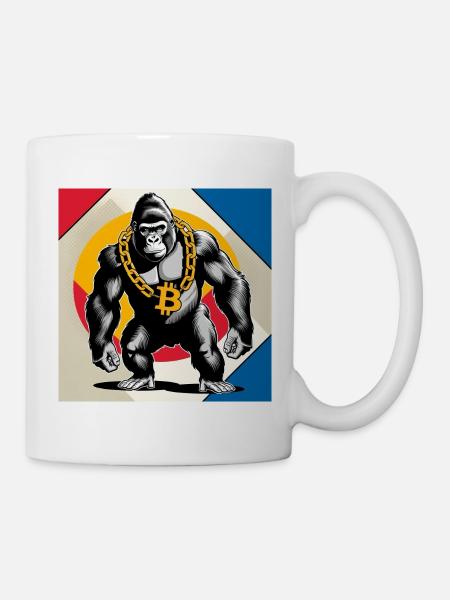Bitcoin Gorilla Kettenheld - Tasse - Weiß