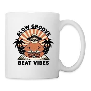 Paresseux Sloth Bongo Slow Groove Beat Vibes - Tasse - Weiß - Rechts