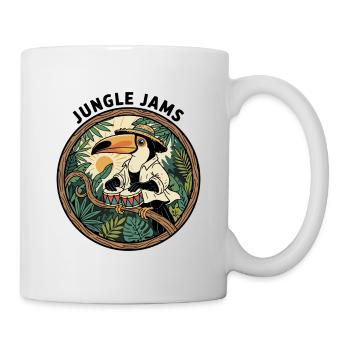 Toucan Jungle jammet Bongo-Schlagzeuger Retro - Tasse - Weiß - Rechts