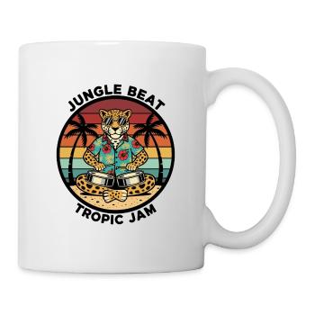 Leopard Jungle Beat Tropic Jam Retro - Tasse - Weiß - Rechts
