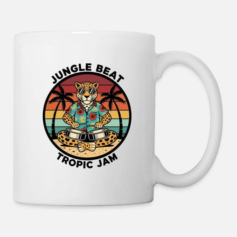 Leopard Jungle Beat Tropic Jam Retro - Mug - white
