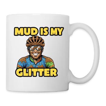 La boue est mon art de bande dessinée drôle de cyclisme pailleté - Mug blanc - blanc - Droite