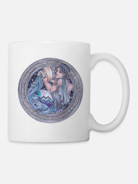 Zodiac Sign Sternzeichen Wassermann Aquarius - Tasse - Weiß
