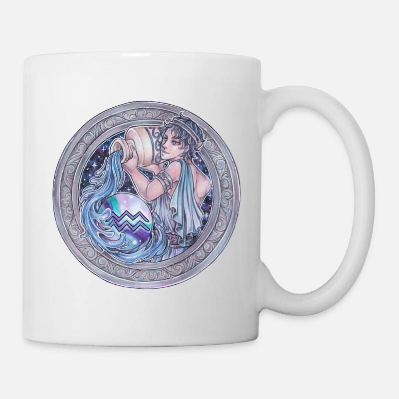 Zodiac Sign Sternzeichen Wassermann Aquarius  - Tasse - Weiß