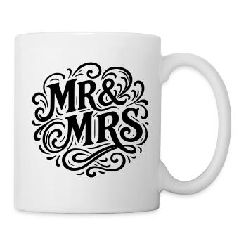 Monsieur et Madame Mariage Cœur Cadeau Couple de Mariage - Mug blanc - blanc - Droite