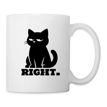 Chat noir sarcastique - Mug blanc - blanc - Droite
