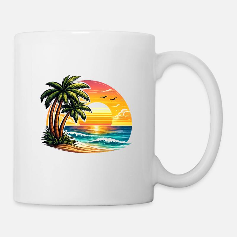 Coucher de soleil à Palm Beach - Mug blanc - blanc