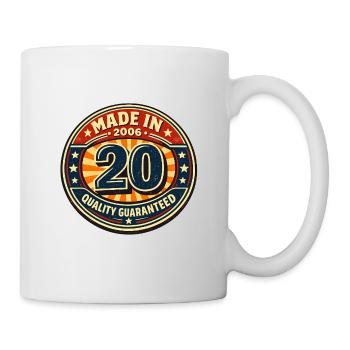 Hergestellt 2006 Vintage Abzeichen - Tasse - Weiß - Rechts