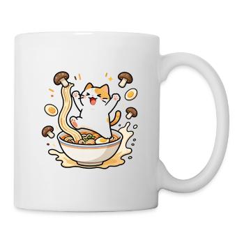 Glückliche Ramen-Katze - Tasse - Weiß - Rechts
