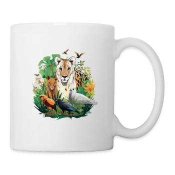 Magie animale de la jungle : Tigre dans la forêt tropicale - Mug blanc - blanc - Droite
