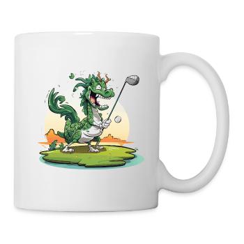 Golfing dragon on the tee - Mug - white - Right
