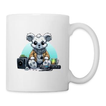 Panda DJ im Hoodie – Studio Vibes - Tasse - Weiß - Rechts