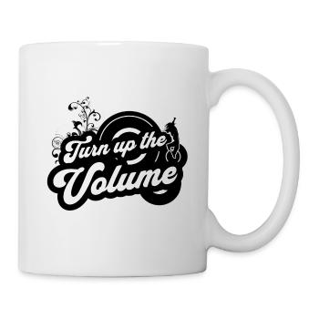 Volume Up — Black Retro Script - Mug - white - Right