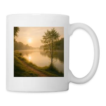 Morning Gold on the River Path - Mug - white - Right