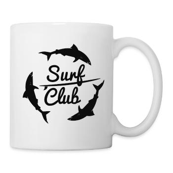 Surf Club Shark Ocean Surfing Beach Vintage Design - Mug blanc - blanc - Droite