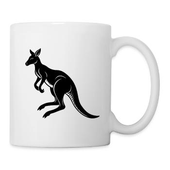 Känguru-Springen - Tasse - Weiß - Rechts