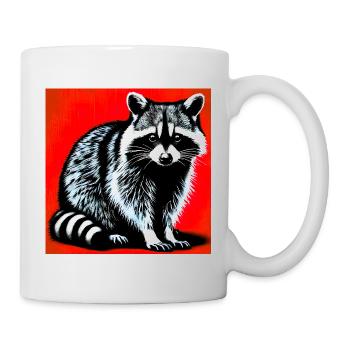 Raton laveur - Mug blanc - blanc - Droite