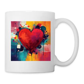 Graffiti au cœur vif - Mug blanc - blanc - Droite
