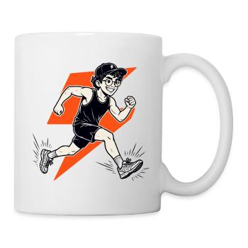 Cooles Laufshirt Blitz Runner Motiv für Sportler - Tasse - Weiß - Rechts